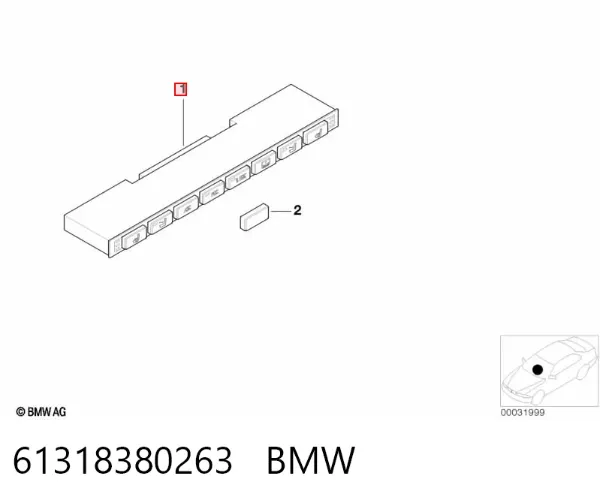 Блок кнопок центральної консолі 61318380263 BMW