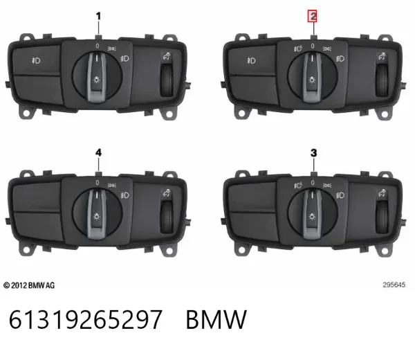 Перемикач світла фар, на "торпеді" 61319265297 BMW