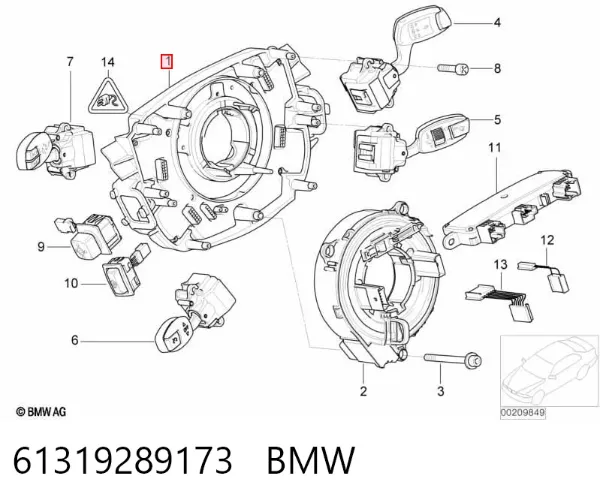 Перемикач підрульовий, центральна частина 61319289173 BMW