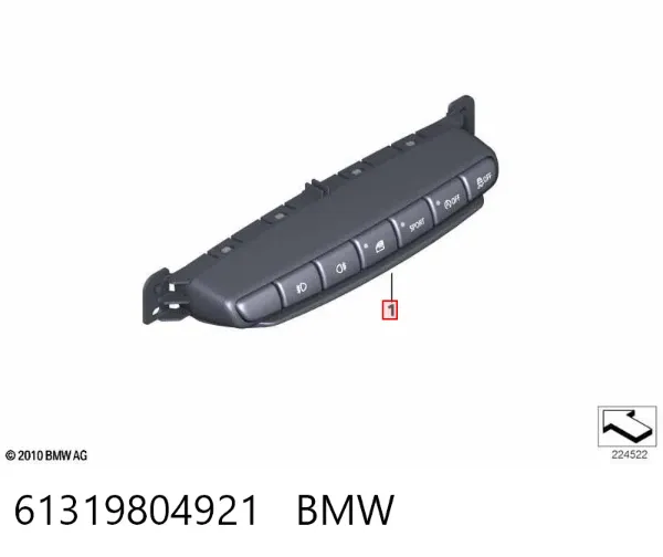 Блок кнопок центральної консолі 61319804921 BMW