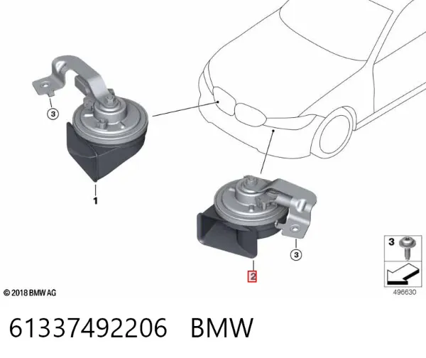Сигнал звуковий (клаксон) 61337492206 BMW
