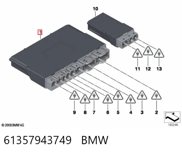 Модуль управління (ЕБУ) переднього сидіння 61357943749 BMW