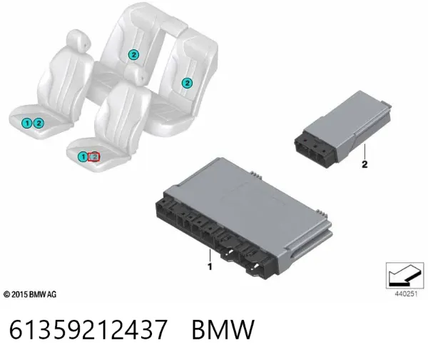 Модуль управління (ЕБУ) переднього сидіння 61359212437 BMW
