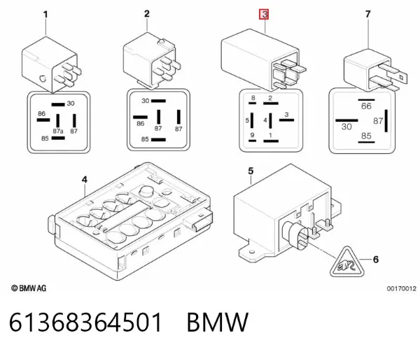 Реле двірників 61368364501 BMW