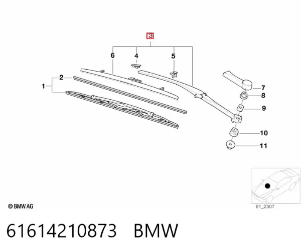 Важіль склоочисника BMW 5 E39