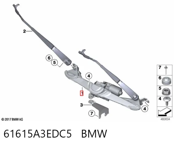 Трапеція двірників 61615A3EDC5 BMW