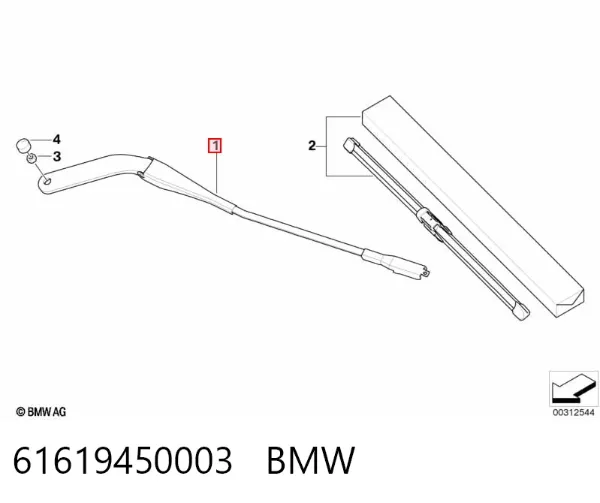 Важіль склоочисника BMW 1 E81