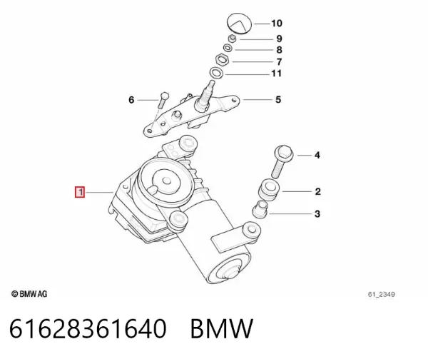 Моторчик заднього склоочисника 61628361640 BMW