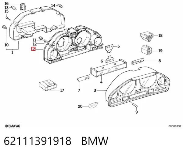 Приладова дошка-щиток приладів 62111391918 BMW
