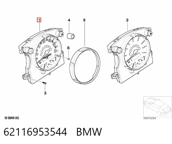 Блок шкали спідометра 62116953544 BMW