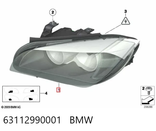 Фара ліва 63112990001 BMW