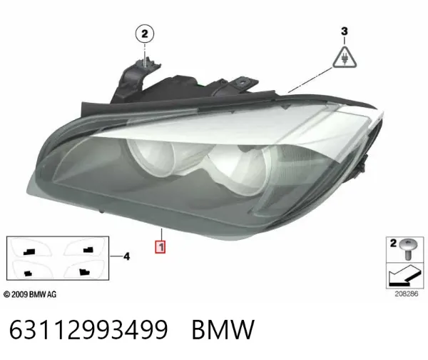 Фара ліва 63112993499 BMW