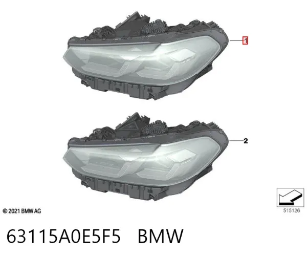 Фара ліва 63115A0E5F5 BMW