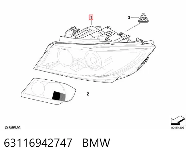 Фара ліва 63116942747 BMW