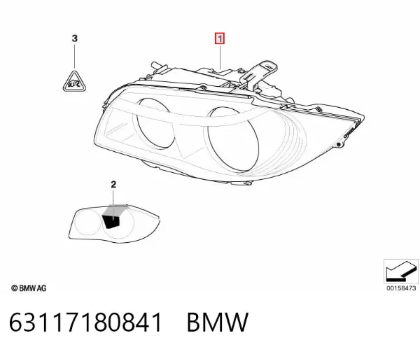 Фара ліва 63117180841 BMW