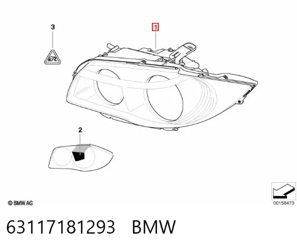 Фара ліва 63117181293 BMW