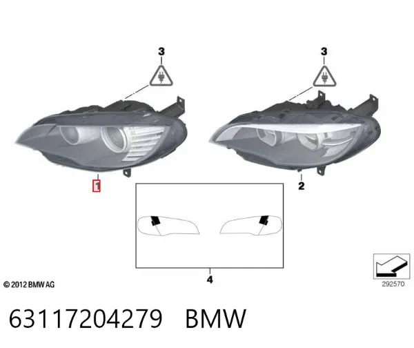 Фара ліва 63117204279 BMW