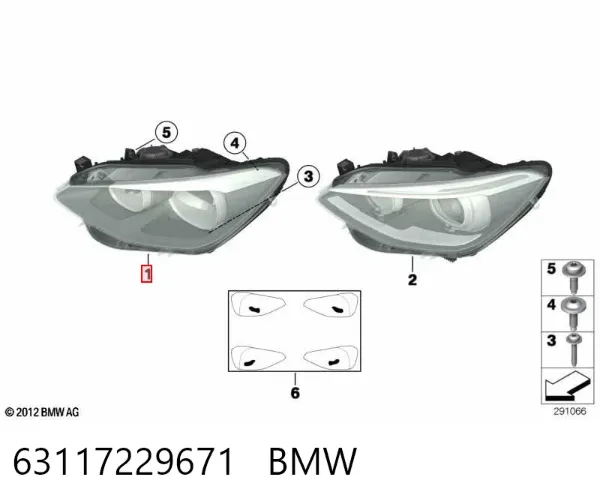 Фара ліва 63117229671 BMW
