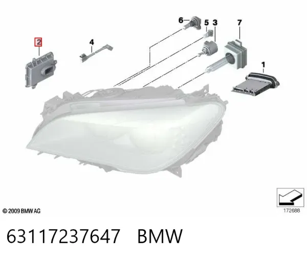 Ксенон, блок керування 63117237647 BMW