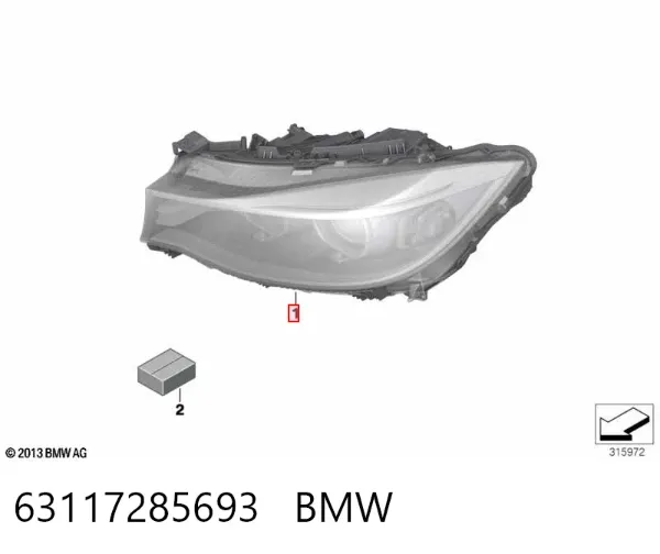 Фара ліва 63117285693 BMW