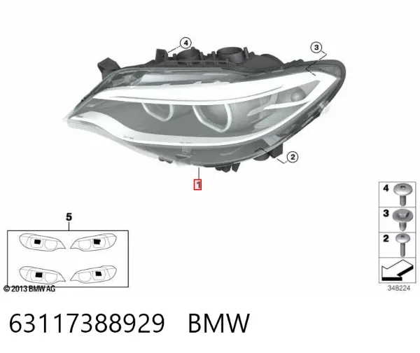 Фара ліва 63117388929 BMW