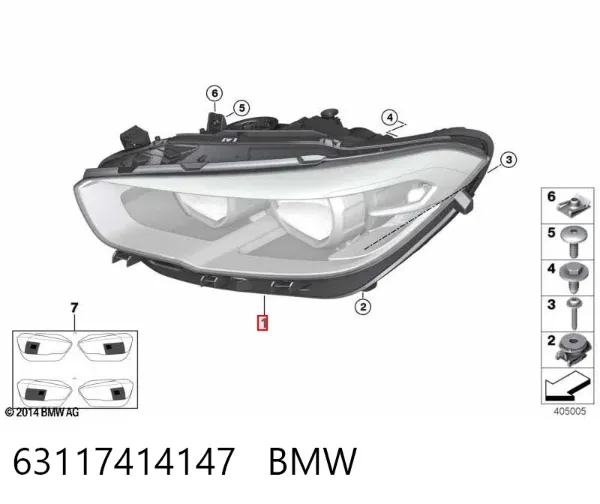 Фара ліва 63117414147 BMW