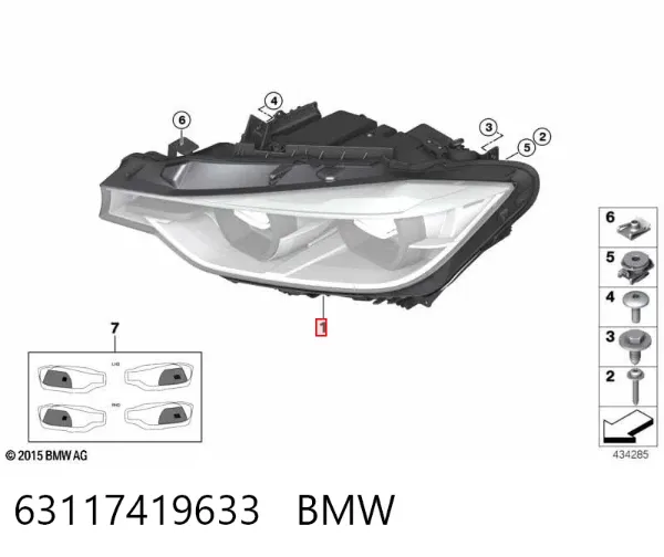 Фара ліва 63117419633 BMW
