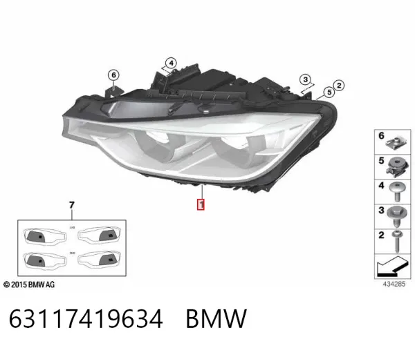 Фара права 63117419634 BMW