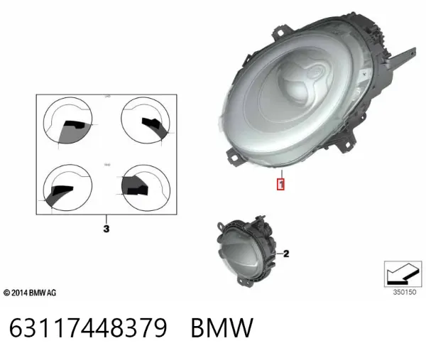Фара ліва 63117448379 BMW