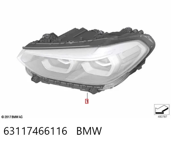 Фара права 63117466116 BMW