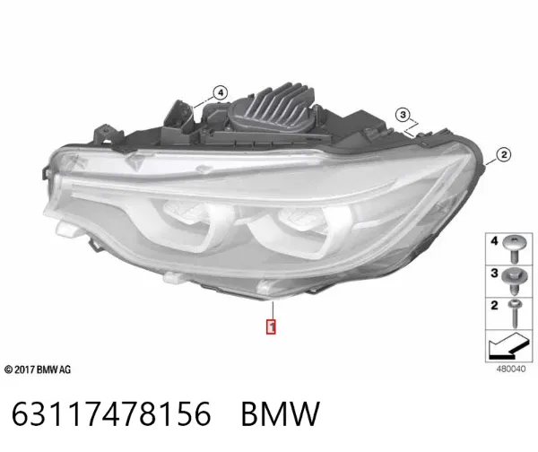 Фара права 63117478156 BMW