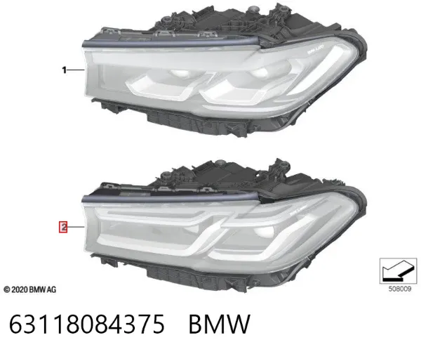 Фара ліва 63118084375 BMW