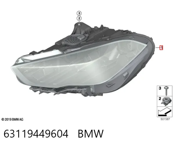 Фара права 63119449604 BMW