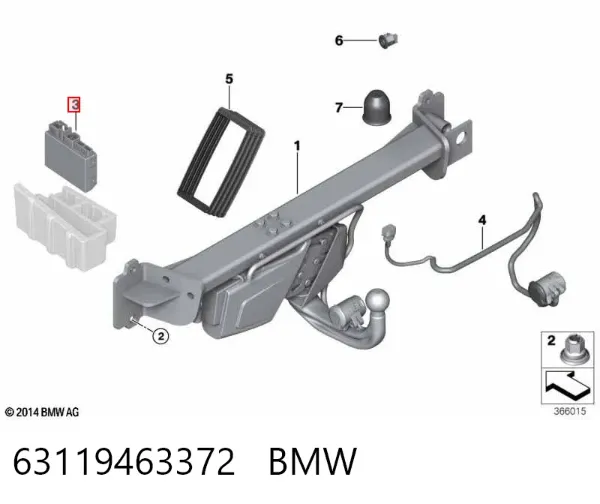 Амортизатор задній, лівий 63119463372 BMW