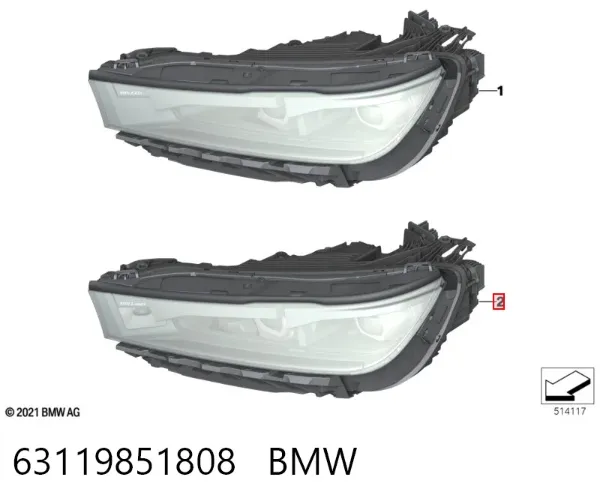 Фара права 63119851808 BMW
