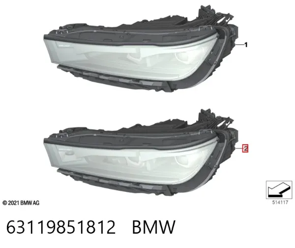 Фара права 63119851812 BMW