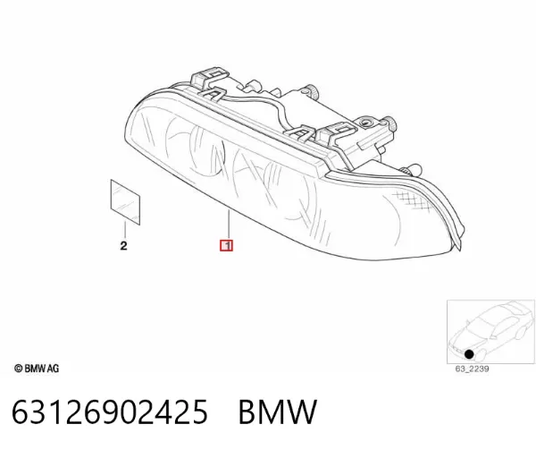 Фара ліва 63126902425 BMW