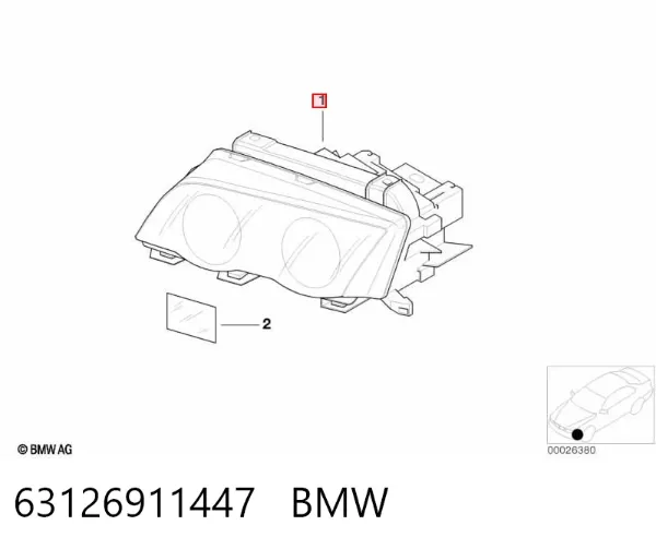 Фара ліва 63126911447 BMW