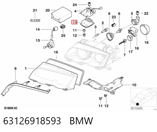 Блок розпалювання, ксенон 63126918593 BMW