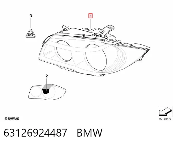 Фара ліва 63126924487 BMW