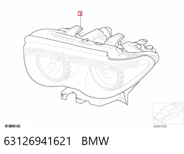 Фара ліва 63126941621 BMW