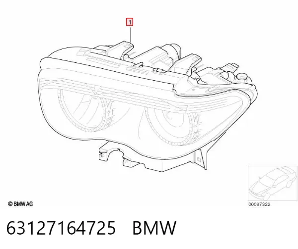 Фара ліва 63127164725 BMW