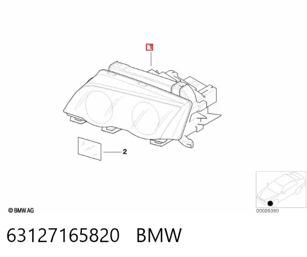 Фара права 63127165820 BMW