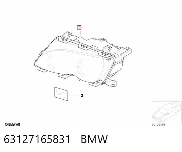 Фара ліва 63127165831 BMW