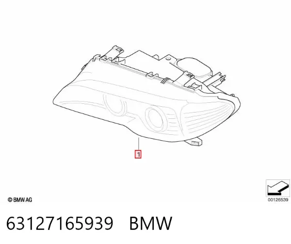 Фара ліва 63127165939 BMW