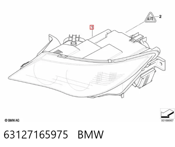 Фара ліва 63127165975 BMW