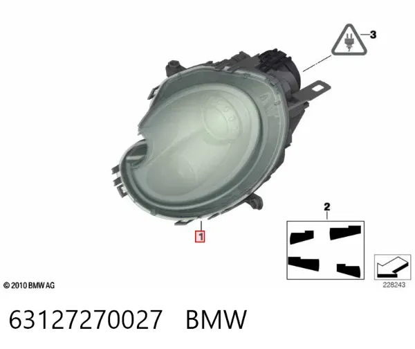Фара ліва 63127270027 BMW