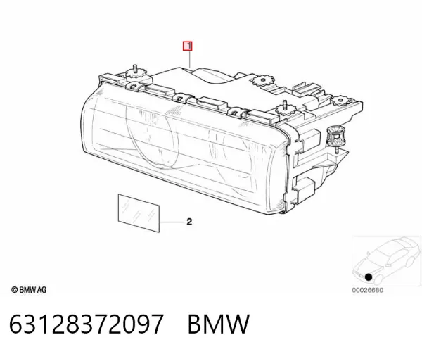 Фара ліва 63128372097 BMW