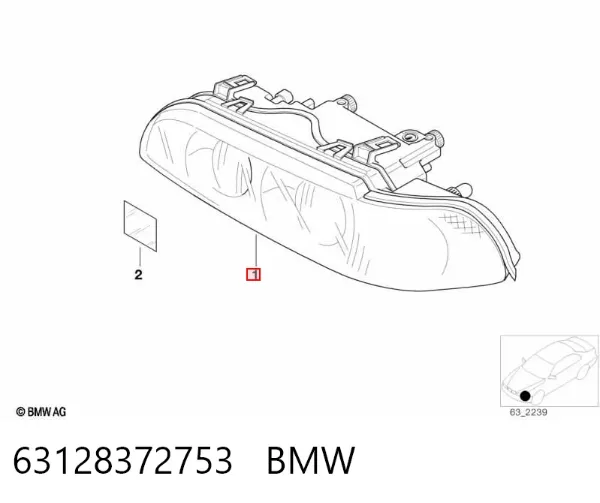 Фара ліва 63128372753 BMW