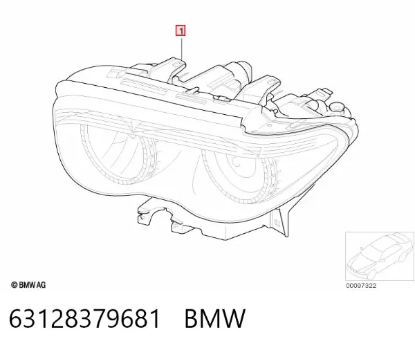 Фара ліва 63128379681 BMW